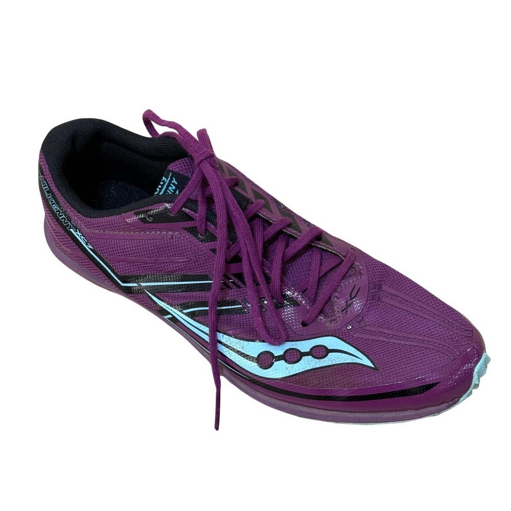 Saucony Women Kilkenny XC7 8.5 Purple Aqua Cross Country Racing Spikes S19042-3